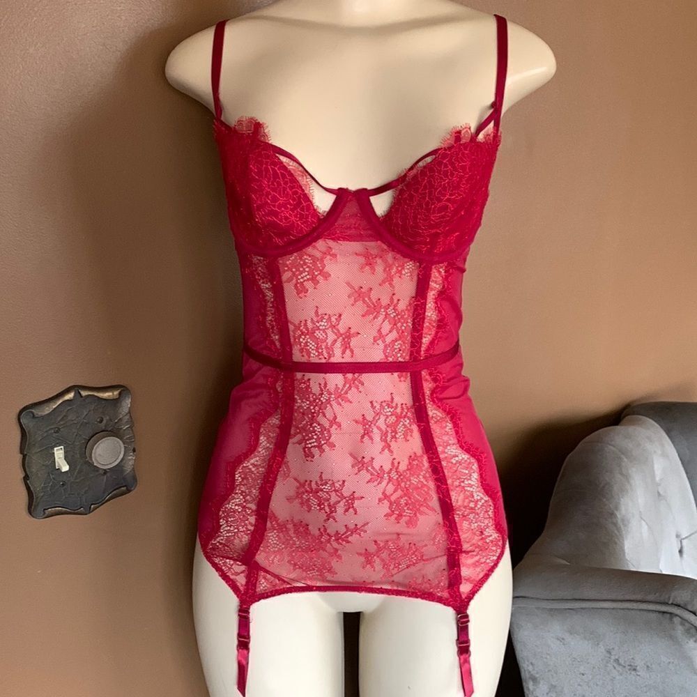 Victoria’s Secret Bra Babydoll Corset Garters Lingerie Teddy Nightgown Intimate